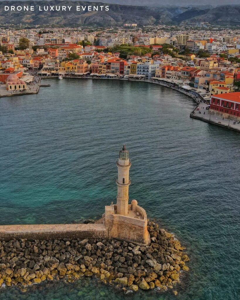 Chania old port by drone luxury events